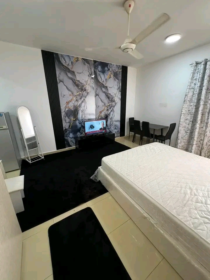First tenant: room, bathroom, and balcony