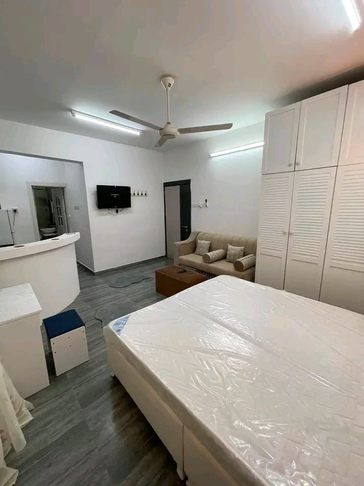 Studio in Al Khuwair, one room, bathroom, and kitchen opposite