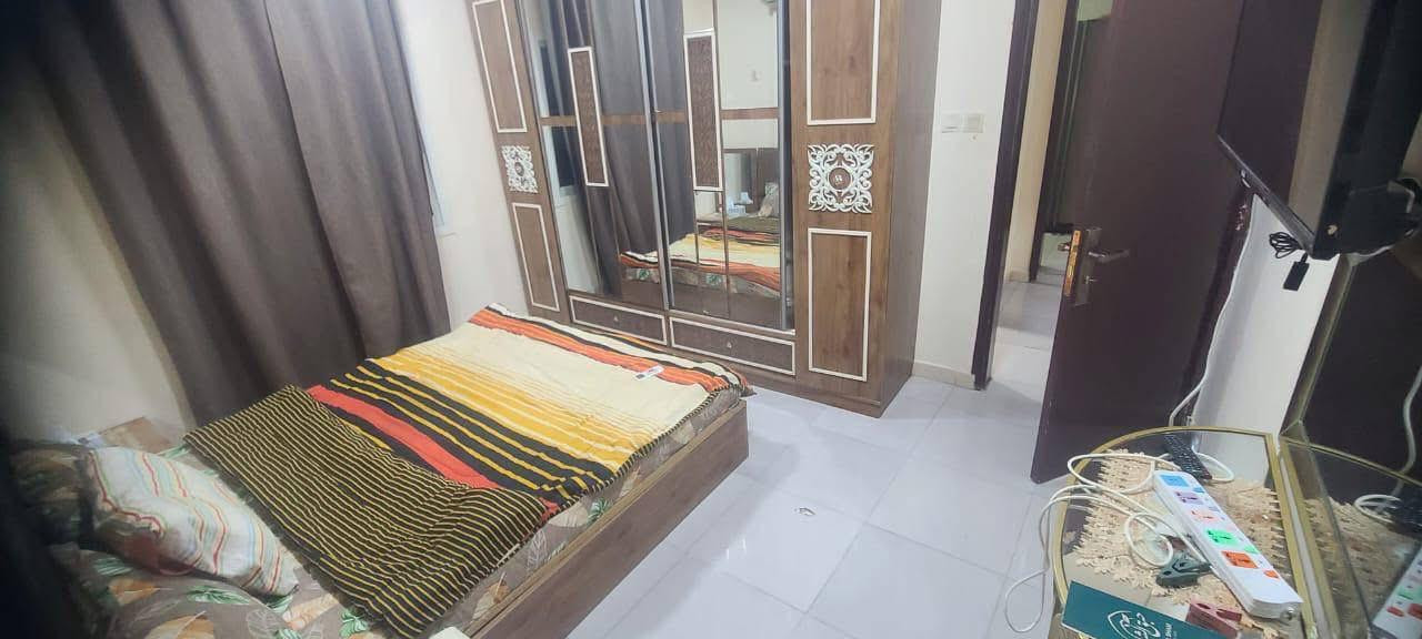 One bedroom and living room for rent, second row, Ajman Corniche