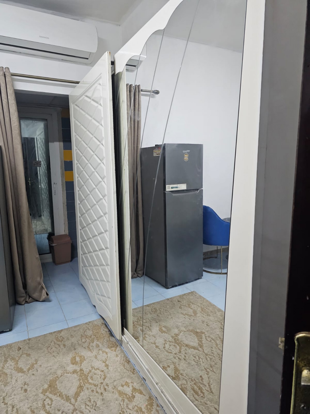 We have a studio available in Al Butinah, opposite Nesto Parking. (Tribal parking available)