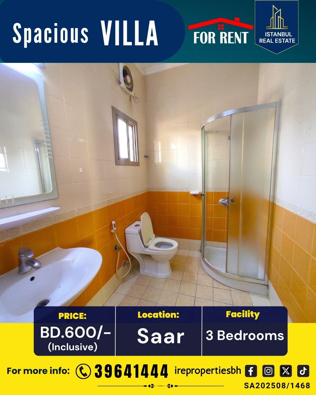 Spacious Garden Villa for rent in Saar-Markh Area BD 600/- Inclusive